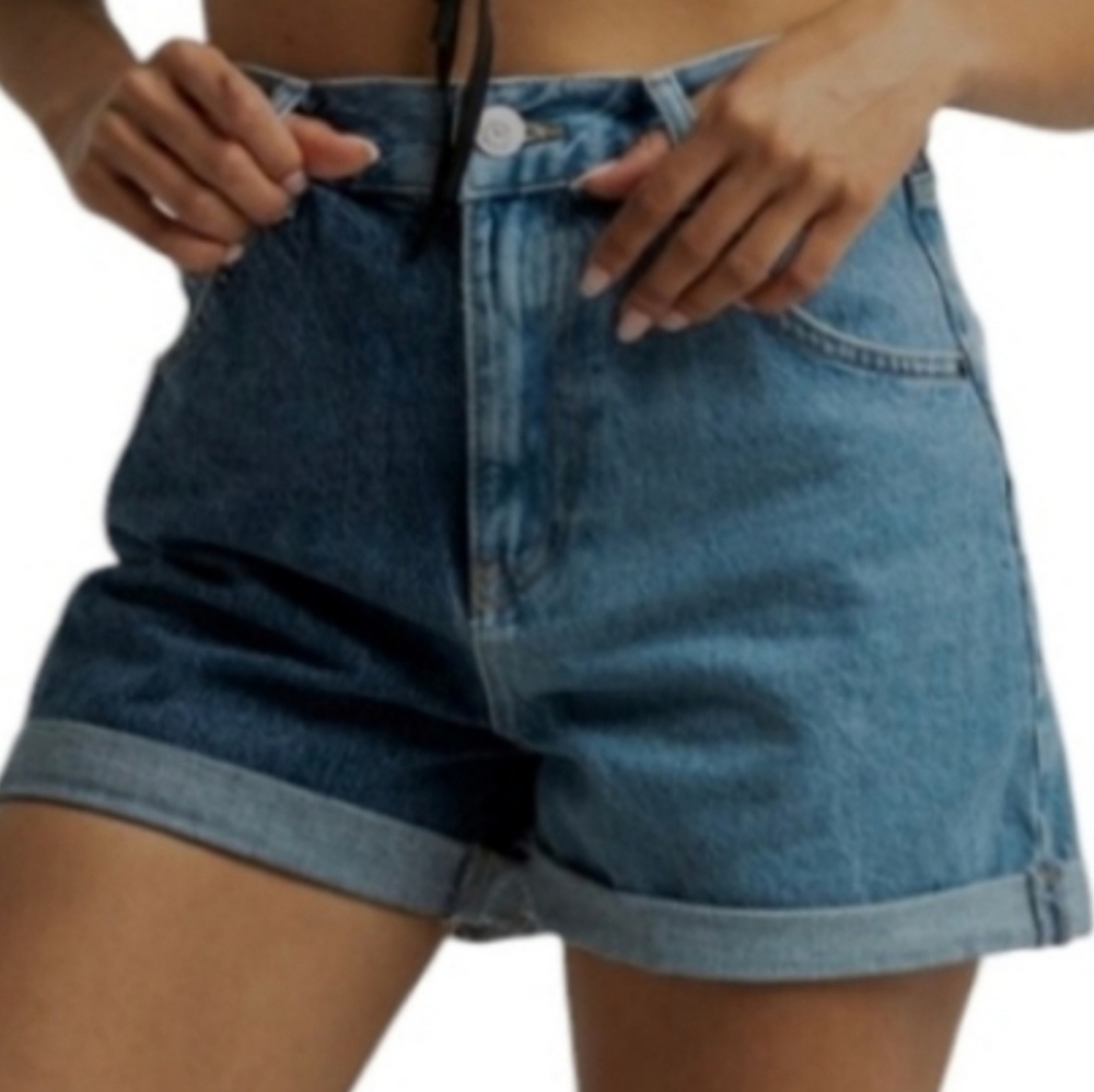 BDG Urban Outfitters High-Rise Two-Toned Denim Mom Shorts, Size 26 | NWOT